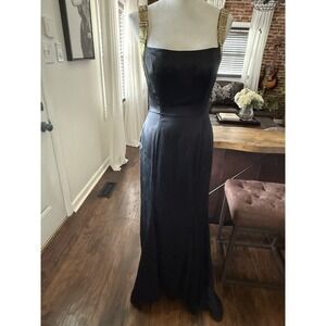 Jovani Black Silk Gold Beaded Formal Evening Gown Prom Pageant Dress Size 6